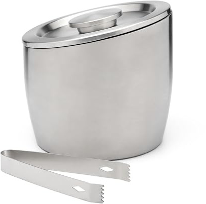 Leopold Vienna doppelwandiger Edelstahl Eiswürfelbehälter mit Deckel 2.5 Liter