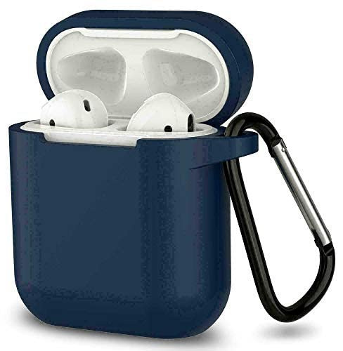 ELLENNE Cover Silicone Slim per Apple AIRPODS 1/2 Custodia Deep Blu | COVER SILICONE SLIM COMPATIBILE PER APPLE AIRPODS 1 E 2 CUSTODIA ANTIGRAFFIO + GANCIO (Deep Blu)
