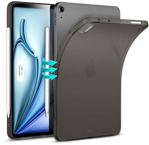 ESR Coque pour iPad Air 11 Pouces, iPad Air 6/5/4, Série Zero, Noir Givré | Fine et Légère, Résistante au Jaunissement, Dos Transparent, Support Pencil Pro/USB-C