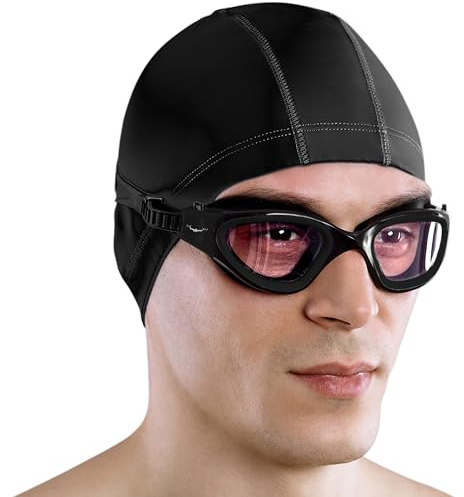 AqtivAqua DX Occhialini Nuoto Adulto Donna Uomo Bambini Occhiali Antiappannamento Mare Piscina (Nero, Chiare)
