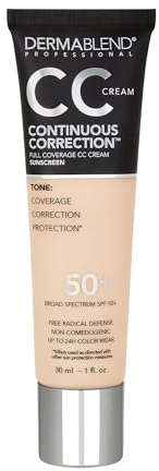 Dermablend Continuous Correctionâ„¢ Tone-Evening CC Cream Foundation SPF 50+, Full Coverage Foundation Makeup & Color Corrector, Non-Comedogenic , 1 Fl Oz (Pack of 1)
