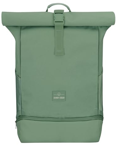 Johnny Urban Rucksack Herren & Damen Grün - Allen Large - Rolltop Backpack Groß für Fahrrad, Arbeit, Uni - Laptop Tagesrucksack mit Schuhfach - Wasserabweisend
