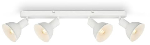BRILONER Leuchten – Retro Deckenlampe, 4-flammige Retro Deckenleuchte, Deckenspot E14, Verstellbar, Weiß, 550 x 140 x 60 mm, 2674-046