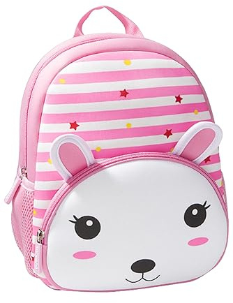 Pawleso Kindergartenrucksack, Kinderrucksack für Krippenkinder, 1-3 jahre Kleinkind Kita Rucksack für Mädchen, Cartoon Rosa Hase Kindertasche
