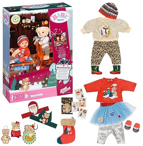 BABY Born Adventskalender mit 24 Überraschungen, enthält Kleidung und Accessoires für 43 cm Puppen, 834466 Zapf Creation