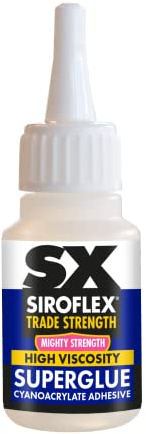 SX Siroflex High Viscosity Superglue Clear, 50gm, Fast Setting | Cyanoacrylate, Bonds rubbers and plastics including PVCu, Fast setting, Solvent free, Interior and exterior use