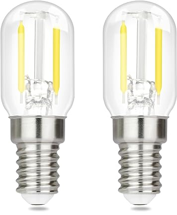 GBLY 2er pack E14 LED Kaltweiß Glühbirne Vintage LED Lampen T22 Retro | Birne 2W 6000K Edison Leuchtmittel E14 Fassung Bulb Kühlschranklampe Energiesparlampe Ersatz Halogenlampen - Nicht Dimmbar