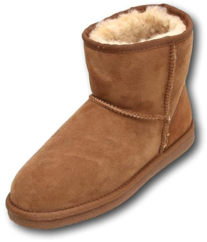 Sheepskin World Megan Ladies Short Sheepskin Womens Ankle Boots (Chestnut, UK Footwear Size System, Adult, Women, Numeric, Medium, 8)