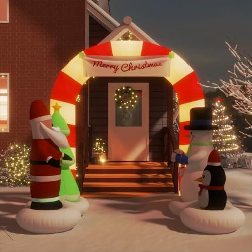 CIADAZ Ingresso ad Arco Gonfiabile con LED 260 cm,Arco Gonfiabile Natale,Arco Gonfiabile Natale Esterno(SPU:345315)