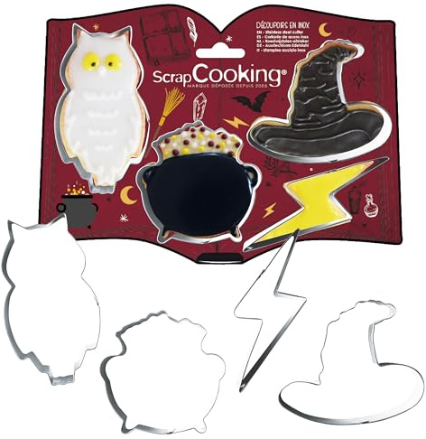 ScrapCooking Ausstechformen für Kekse aus Edelstahl, 4 Stück, Zubehör zum Backen, Geburtstag, Deko – 2071