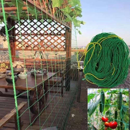 Red de Enrejado,2MX5M Red de Enrejado de jardín para Plantas trepadoras, Tomate, 27 hebras de Nailon y Malla de 4 x 4 Pulgadas, Red de Cultivo para vides, Frutas, Verduras, Uvas, Frijoles, Guisantes