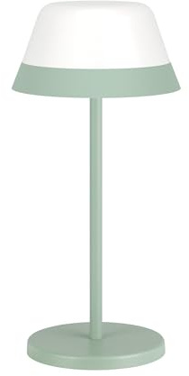 EGLO LED Tischlampe außen Meggiano, Campinglampe dimmbar | kabellose Outdoor Tischleuchte mit aufhängbarem Lampenschirm, USB, Kunststoff in Grün und Weiß, warmweiß, RGB, IP54