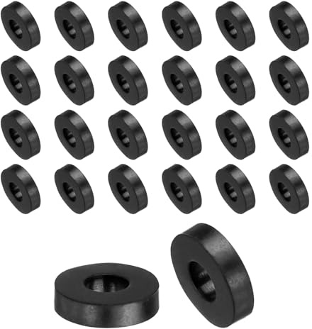QUARKZMAN 48Pcs Entretoises en Caoutchouc 8.5x20x5mm (IDxODXH) | Rondelle en Caoutchouc Épaisse de 20mm de Diamètre Extérieur 8.5mm de Diamètre Intérieur 5mm de Hauteur, Ronde Anti-Vibration
