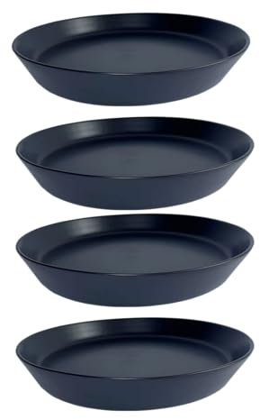 4 Pack of Plant Saucer, 5 inch Glazed Ceramic Plant Tray, Deep Drainage Tray for 4 Inch Flower Pot,Plant Dish Plate to Catch Water for Indoor & Outdoor