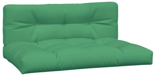 vidaXL Palettenkissen 2-TLG., Palettenpolster für Europaletten, Palettensofa Kissen Indoor Outdoor, Palettenauflage Sitzkissen Rückenkissen, Grün Stoff
