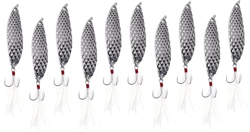HANABASS 2 Set Di Cucchiaini Da Pesca Con Tripli Esche Da Pesca in Metallo Cucchiaini Da Pesca Per Pescatori 5 Pezzi * 2