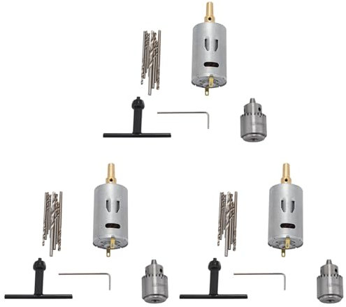 Piuusngy Dc 12V Motor Kleine Leiter Platten Hand Bohr Maschine Bohr Maschine Kompakt Set mit 30Pc 0.5-3mm Bohrer Bit 0,3-4 mm Jto Schlüssellos Futter