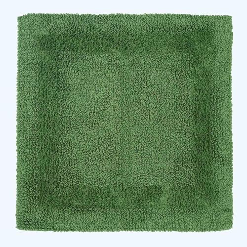 HOMESCAPES Small Bath Mat, Luxury 1600gsm Extra Soft 100% Cotton, Reversible Bathroom Mats Non-Slip, Washable, Super Absorbent, Quick-Dry, Fern Green Bathroom Rug, 50x50 cm Square
