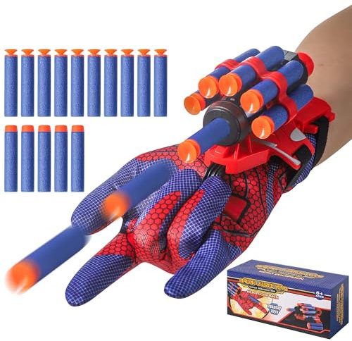 AIUAZA Schießspielzeug, Rollenspielwerfer für Kinder mit Handschuhen, Handgelenkfeuerspielzeug, Anziehspielzeug für Kinder für 6+Jahre