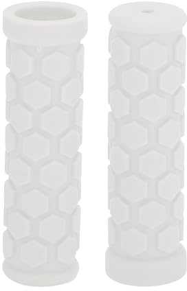 TUCKBOLD Bike Handlebar Grips Covers 102mm Long Lightweight White | Bicycle End Grips Protector, 1 Pair