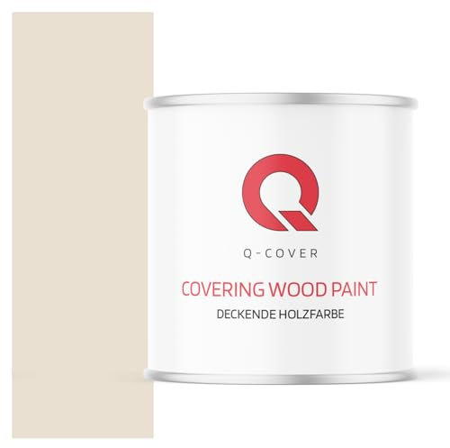 Q-COVER DECKENDE HOLZFARBE 2.5L SATIN Cremeweiß RAL 9001 RAL DECKFARBE HOLZLACK DECKLACK WETTERSCHUTZFARBE ALLE HOLZARTE OSB-PLATTEN INNEN AUßEN ca. 80-150 ml / m2