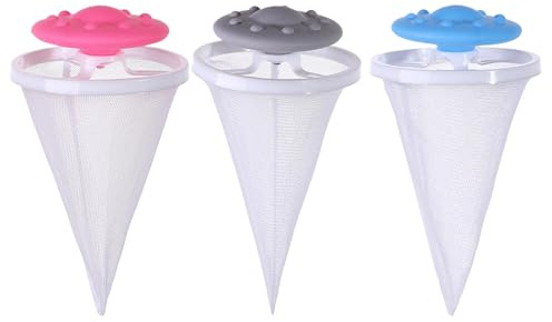 Gcerfby Washing Machine Filter Bag, Washing Machine Lint Catcher, Filtering Mesh Removal Washing Machine, Compact and Lightweight, Easy to Use, 3 Pieces, 9.2x16.5cm, for Washing Machine Wool