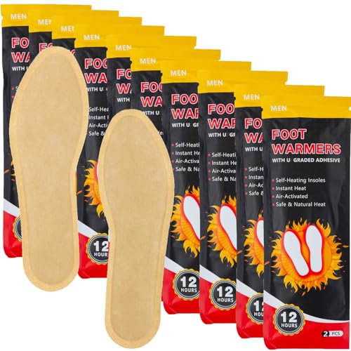 10-TEILIGES Set HEIZUNG EINLEGENWÄRMER FÜR FÜSSE Schuhe Beine CHEMISCHE Heisse Pack Sohlenwärmer - Fußwärmer 10er Set - Wärmesohlen für Schuhe - Schutz gegen kalte Füße - Wärmepads