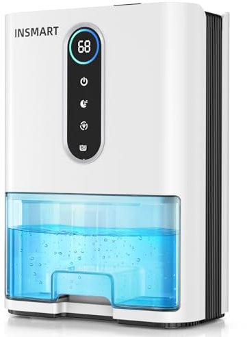 INSMART Luftentfeuchter Elektrisch, 2000 ML Tragbarer Raumentfeuchter für Zuhause, home, 7-farbiges LED-Licht Luftentfeuchter Keller, Gegen Feuchtigkeit und Luftreinigung