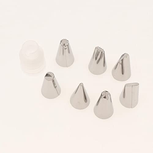 getuse Lot de 7 douilles en acier inoxydable pour décoration de gâteaux, douilles de glaçage avec poche à douille et convertisseur