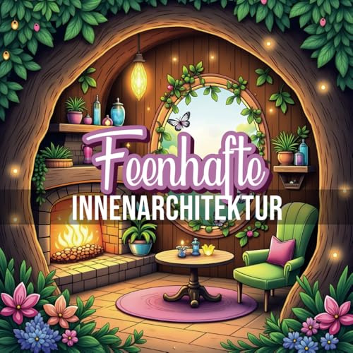 Feenhafte Innenarchitektur: Stressabbau Malbuch für Erwachsene | Entspannung mit Zauberhafte Räume & Magischen Innendekorationen in Fantastischer Häuser