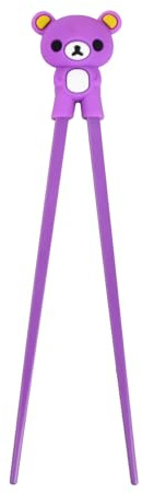 Culinavog Long Cute Chopsticks, 18 cm Reusable Non-Slip Chopsticks for Children, Easy to Clean, Easy to Use Training Tool for Beginners, Cute Tool for Adults, Children, Toddler (1 Pair) (Purple)