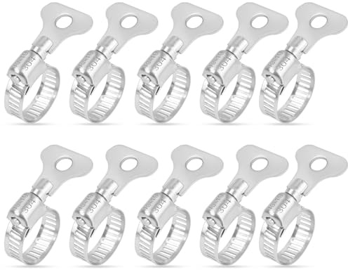 Alethron Schlauchschellen Edelstahl, 10 Stück 13-19mm Einstellbare Schlauchschellen Pool 304 Edelstahl Schellen für Poolschlauch Schlauchklemmen mit Griff Mehrzweck Rohrschellen für Wasserrohr Gas