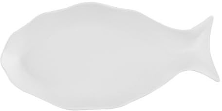 CONGARTENO Ceramic Fish Serving Plate 12-inch Frosted White Steamed Fish Tray Food Dish Porcelain Home Kitchen Tableware Oven Safe