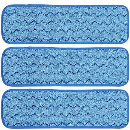 IWOWHERO Lingettes de Nettoyage Microfibres Lavables pour Tête de Balai, Lot de 3 Pièces Design Auto-adhésif Sécurisé pour Nettoyage à Domicile