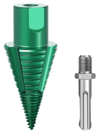 Lawnoval Punta separatrice per legna da ardere per legno bagnato e secco, compatibile con SDS Plus e gambo quadrato, testa staccabile a cambio rapido, in acciaio al carbonio