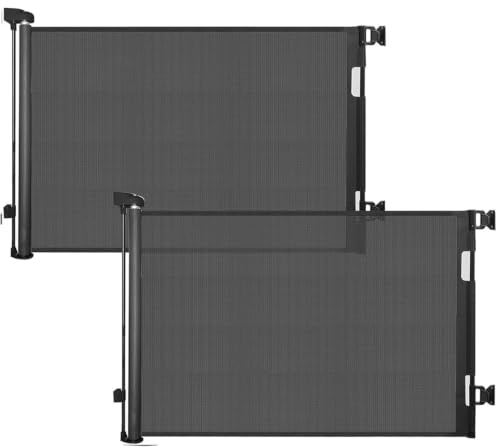 2PCS Treppenschutzgitter für Babys, 86 cm hoch, ausziehbar bis 140 cm breit, Kinderschutzgitter für Türen, Treppen, Flure, Innen- und Außenbereich, Schwarz
