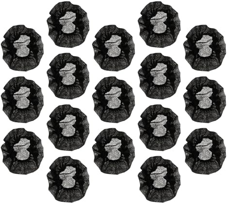 Mikikit 100pcs Black Disposable Ktv Mic Cover, Non-woven Microphone Windscreen with Windproof and Moisture Protection Features, for Karaoke and Studio Use