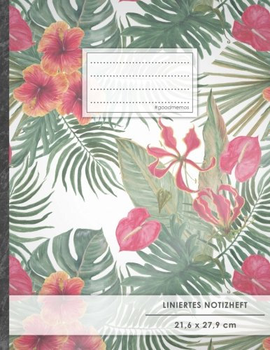 Liniertes Notizbuch • A4-Format, 100+ Seiten, Soft Cover, Register, Mit Rand, „Dschungelfieber“ • Original #GoodMemos Lined Notebook • Perfekt als Deutschheft, Schulheft, Übungsheft, Lineatur 27