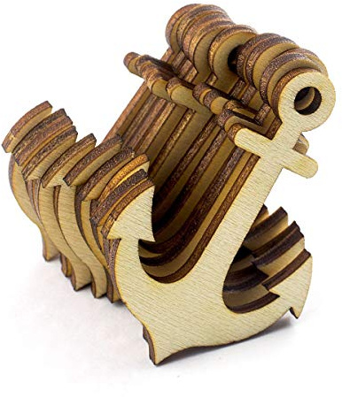 Summer-Ray Lot de 20 ancres en bois découpées au laser pour scrapbooking 10,2 cm