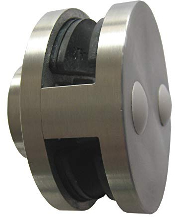 PMC Glashalter Edelstahl V2A Glasklemme Glass Clamp Klemmhalter Geländer eckig rund (2-seitig offen, 8,00 mm)