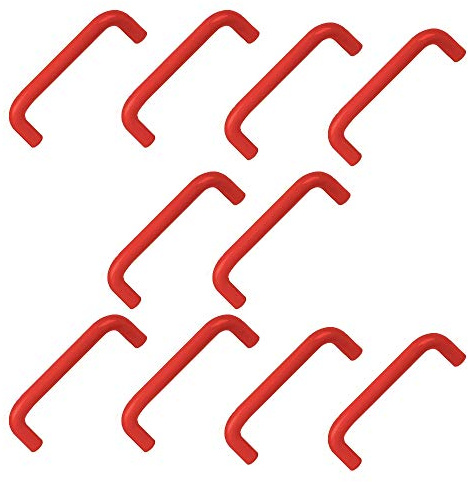 10 Un. TIARDOR Asa Mueble Infantil resina ABS roja - Distancia tornillos 96MM para