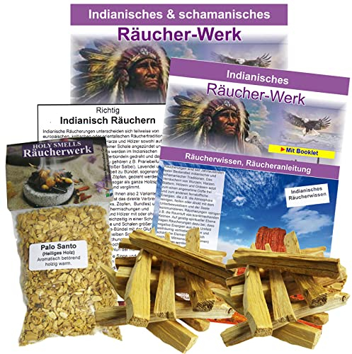 Palo-Santo Räucherholz 24x Holz Sticks Räucherstäbchen + Granulat 120ml zum räuchern - Räucherwerk für Rauhnächte, Hausreinigung, Schutz, Meditation. Mit Räucheranleitung & Beschreibung. 81053-1