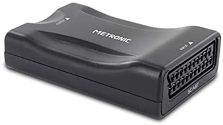 Metronic 470278 - Convertidor adaptador HDMI a euroconector, entrada scart hembra, salida HDMI, salida ajustable 720p/1080p, adaptador video para reproductor de DVD, VCR, proyector, PS3, PS4, Xbox