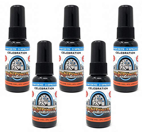 BluntPower (Celebration, 5 Pack) Concentrated Air Freshener - Premium Oil Based Air Freshener Spray For Home and Car - Long-Lasting Bathroom Spray, Car Freshener, & Odor Eliminator Spray