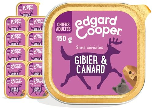 Edgard & Cooper Pâté Pour Chien, (Gibier & Canard, 150g x 11), Sans Céréales, Viande fraîche et protéines de qualité, Vrais ingrédients pour chiens, Hypoallergénique, Sans sucres ajoutés