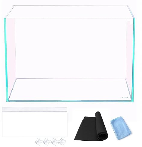 Allcolor Ultra Clear Rimless Aquarium Tank 6-60 gallons Low Iron Glass (6Gal)