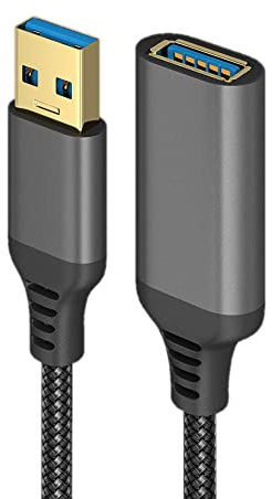 Eono USB 3.0 Extension Cable 3m, USB 3.0 A Male to A Female USB Extender Lead 5Gbps High Speed Data Transfer Compatible with Printer, Scanner, Keyboard, Oculus Rift, Camera, Black