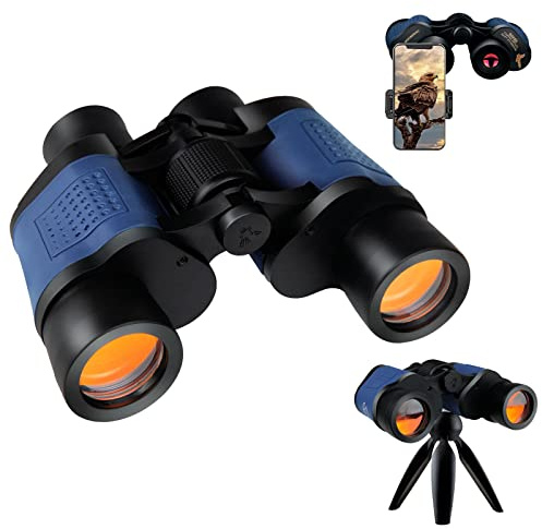 Fernglas für Erwachsene, 60 x 60 Nachtsicht-Fernglas, professionell, wasserdicht, leistungsstark, optisches Teleskop für Vogelbeobachtung, Jagd, Wildtierbeobachtung, Outdoor-Sport, Spiel und Konzerte