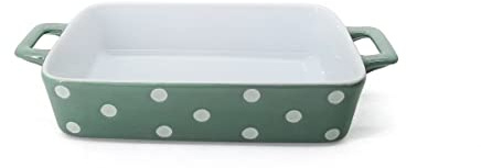 Isabelle Rose IR5458 Petit plat à four Sage/sauge à pois blancs