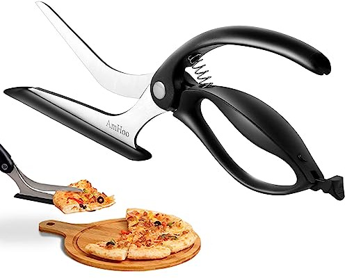 AmHoo Pizza Scissors Stainless Steel Blade Salad Pizza Slicer Pizza Cutter Scissors with Server Highly enjoy Excellent Gifts